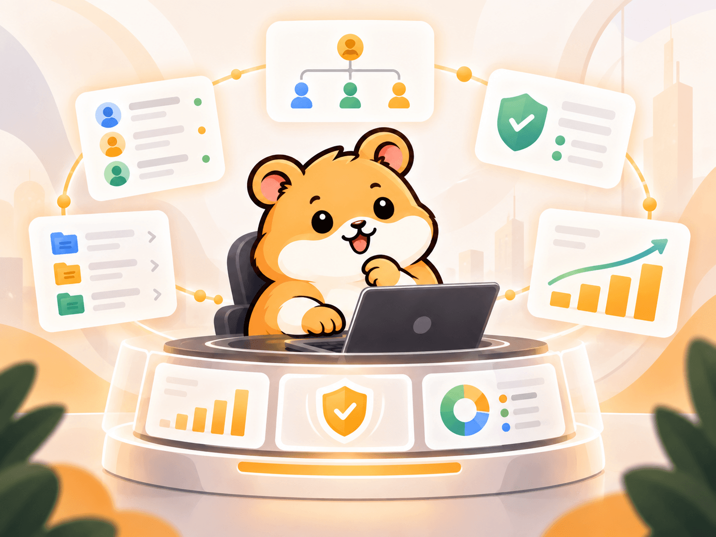 Hamstik mascot representing Organization-scale governance and oversight